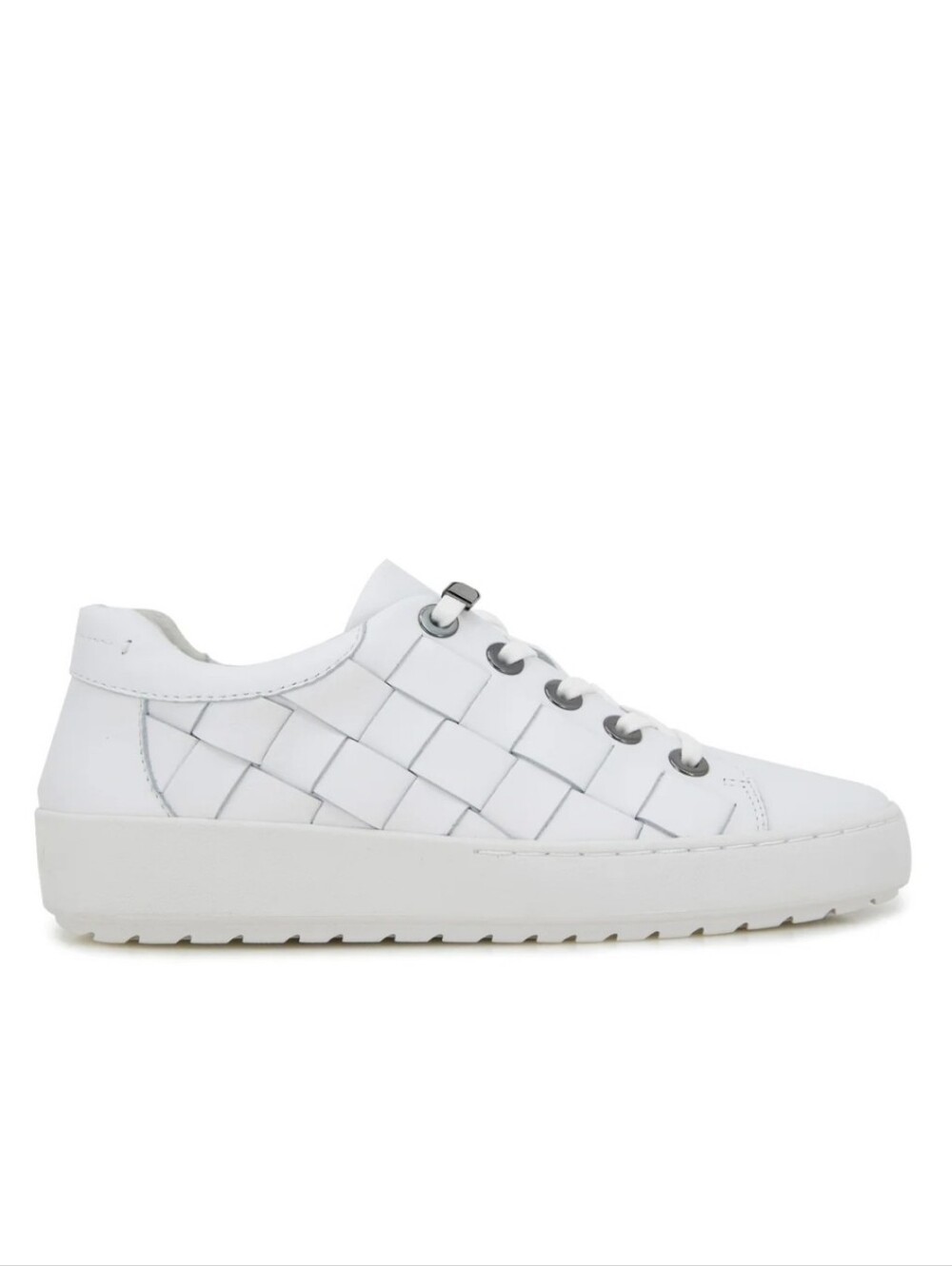 Jambu Chloe Cream Woven Leather Low Top Sneakers J4CHL99 White Size 9M